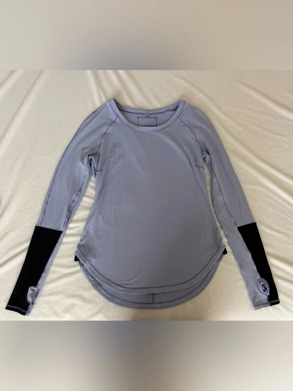 Lululemon Lilac Long Sleeve Top with Black Wrist Panels